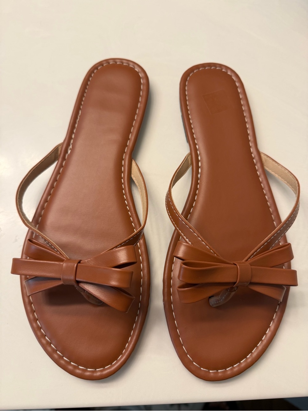VGUC Women’s Brown Bow-Accent Slide Sandals